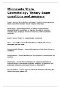 Minnesota State Cosmetology Theory Exam questions and answers.