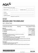 AQA GCSE Design & Technology 8552 W  PACKAGE BUNDLE DesignandTechnology 18June 2024