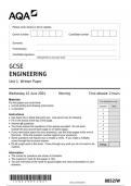 AQA GCSE Engineering 8852 W question paper Engineering  12June 2024