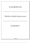 (WGU C430) HCM 3310 Healthcare Quality Improvement - FA Review 1 - 20242025