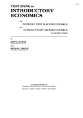 TEST BANK FOR INTRODUCTORY ECONOMICS AND INTRODUCTORY MACROECONOMICS AND INTRODUCTORY MICROECONOMICS BY JOHN G. MARCIS AND MICHAEL VESETH (AUTH.)