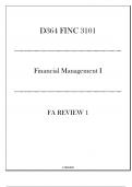 (WGU D364) FINC 3101 Financial Management I - FA Review 1 - 20242025