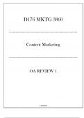 (WGU D176) MKTG 3860 Content Marketing - OA Review 1 - 20242025