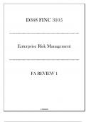 (WGU D368) FINC 3105 Enterprise Risk Management - FA Review 1 - 20242025