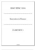 (WGU D367) FINC 3104 Innovation in Finance - FA Review 1 - 20242025.