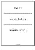 (UOPX) LDR 300 Innovative Leadership - Midterm Review I 20242025.