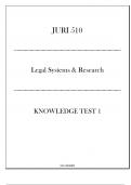 (LU) JURI 510 Legal Systems & Research - Knowledge Test I 20242025