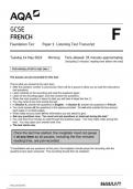 AQA GCSE french8658 LF T TRAN French  14May 2024