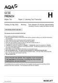 AQA GCSE french8658 LH T TRAN French  14May 2024