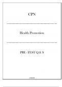 CPN Certification - Health Promotion - Pre Test Q & S 20242025.