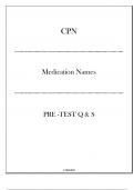 CPN Certification - Medication Names - Pre Test Q & S 20242025.