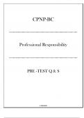 CPNP-BC Certification - Professional Responsibility - Pre Test Q & S 20242025.