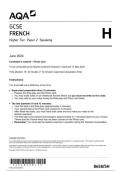 AQA GCSE french8658 SH PC French  2Apr24to17May 2024