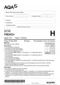 AQA GCSE french8658 WH question paper French  24May 2024