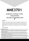 MNE3701 Assignment 3 (ANSWERS) Semester 2 2024 - DISTINCTION GUARANTEED