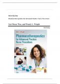 Test Bank - Pharmacotherapeutics for Advanced Practice Nurse Prescribers, 6th Edition (Woo, 2024), Chapter 1-57 | All Chapters ;Grade A+