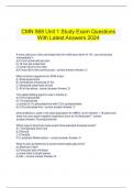  CMN 568 Unit 1 Study Exam Questions With Latest Answers 2024