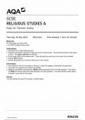 AQA GCSE RELIGIOUS STUDIES A PAPER 2A 2024 (8062/2A: Thematic Studies)