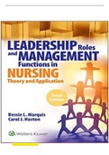 Leadership Roles and Management Functions in Nursing 10th Edition Marquis Huston Test Bank