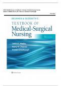 Test Bank for Brunner & Suddarth's Textbook of Medical-Surgical Nursing, 15th Edition by Hinkle, ISBN: 9781975161033 , All 68 Chapters Covered,| COMPLETE  GUIDE A+.