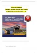 Solutions Manual for Canadian Income Taxation 2023/2024, 26th Edition by William Buckwold, ISBN: 9781264909551, All 23 Chapters Covered |complete Guide A+.