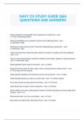 NAVY CS STUDY GUIDE Q&A QUESTIONS AND ANSWERS