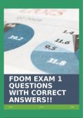 FDOM EXAM 1 QUESTIONS WITH CORRECT ANSWERS!!