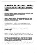 Nutrition 1020 Exam 3 Weber State with verified solutions 2024