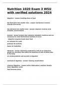 Nutrition 1020 Exam 3 WSU with verified solutions 2024