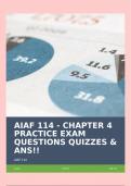 AIAF 114 - CHAPTER 4 PRACTICE EXAM QUESTIONS QUIZZES & ANS!!