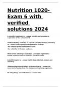 Nutrition 1020- Exam 6 with verified solutions 2024