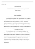 NURS FPX4060    Assessment 1 1.docx  NURS-FPX4060  Health Promotion Plan  NURS-FPX4060- Practicing in the Community to Improve Population Health  Capella University   Health Promotion Plan  Lesbian, gay, bisexual, transgender, queer, intersex and asexual 