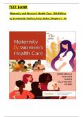 Test bank for Maternity and Women's Health Care 13th Edition by Lowdermilk & Perry, All Chapters 1 to 37 Covered, ISBN: 9780323810203  (100% Verified Edition)