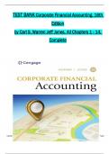 TEST BANK For Corporate Financial Accounting, 16th Edition by Carl S. Warren Jeff Jones, Verified Chapters 1 - 14, Complete Newest Version