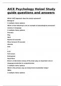 AICE Psychology Holzel Study guide questions and answers