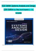 Test Bank for Systems Analysis and Design, 12th Edition Tilley (All Chapters included)