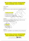 NR 507 (Latest 2023 / 2024) Final Exam Advanced Pathophysiology - Chamberlain College of Nursing Verified Answers (Graded A+ )