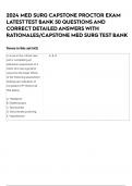 2024 MED SURG CAPSTONE PROCTOR EXAM LATEST TEST BANK 50 QUESTIONS AND CORRECT DETAILED ANSWERS WITH RATIONALES/CAPSTONE MED SURG TEST BANK