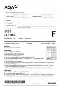 AQA GCSE german8668 WF question paper German  21May 2024