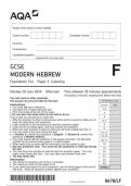 AQA GCSE Hebrew8678 LF question paper ModernHebrew  10June 2024