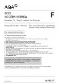 AQA GCSE Hebrew8678 LF T TRAN ModernHebrew  10June 2024