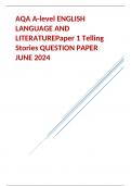 AQA A-level ENGLISH LANGUAGE AND LITERATURE Paper 1 Telling Stories QUESTION PAPER JUNE 2024