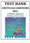 TEST BANK FOR Critical Care Nursing A Holistic Approach 11th Edition Morton Fontaine test bank 2024 COMPLETE CHAPTERS |STUDY GUIDE | A+ GRADED