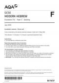 AQA GCSE Hebrew8678 SF PC ModernHebrew May 2024