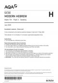 AQA GCSE Hebrew8678 SH PC ModernHebrew May 2024