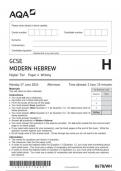 AQA GCSE Hebrew8678 WH question paper ModernHebrew  17June 2024