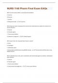 NURS 1140 Pharm Final Exam EAQs  (Questions & Answers) Rated 100%