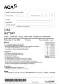 AQA GCSE History8145 1A C question paper History  15May 2024