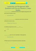 Leadership and Management HESI Questions and Correct Answers | Latest  Update