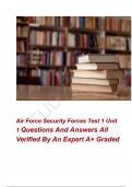 Air Force Security Forces Test 1 Unit 1 Questions And Answers All Verified By An Expert A+ Graded  